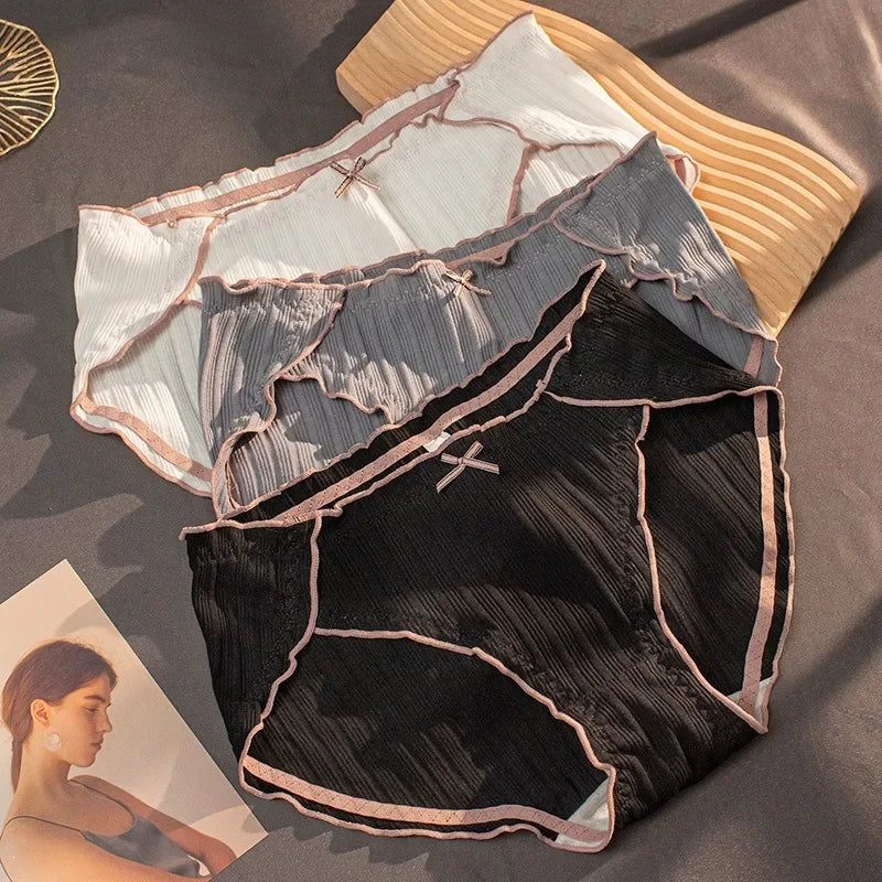 Panties
Girly Underwear Mid-waist Breathable Mature Cute Day System Pure Sexy Ladies Triangle Shorts