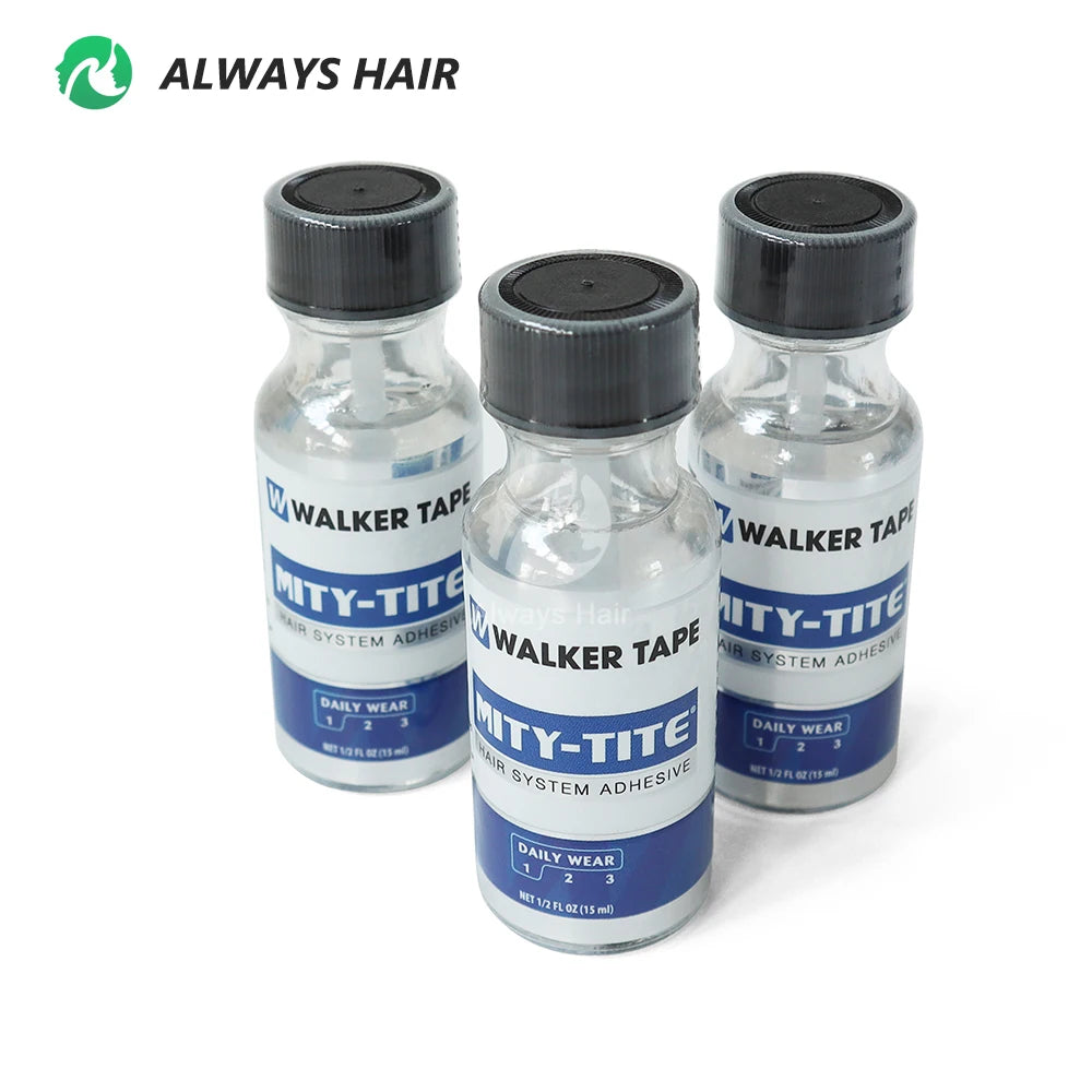 Hair Extensions and Wigs
0.5oz 1.4oz MITY-TITE Most Popular Liquid Adhesive For Touch- ups Hair System Walker Toupee Hair Lace Wig Glue Brush On