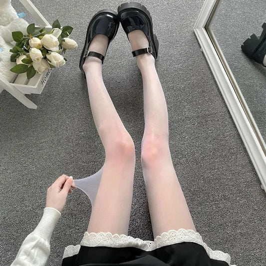 Tights 
Women Sexy Tights Summer Black White Stockings High Waist Lolita Pantyhose Thigh High Anime Cosplay Costumes Accessories