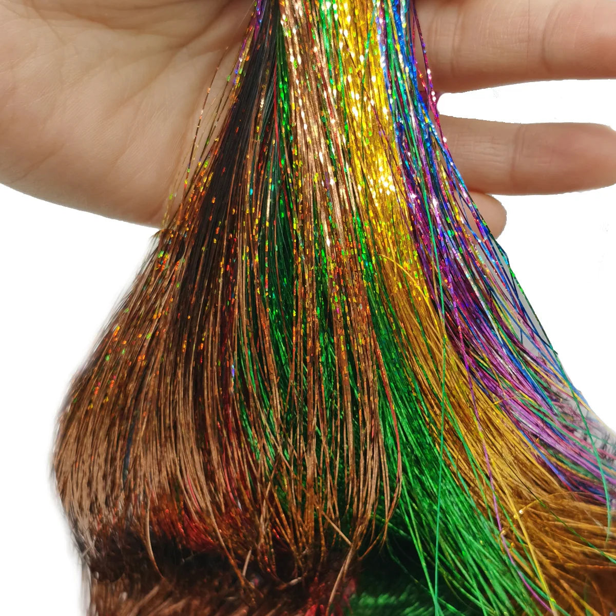 Hair Extensions and Wigs
Hair Tinsel Kit (36 Inch, 12Colors/12Colors With Tools) Sparkle Hair Tinsel With Tools Multi-color Colors 36 Inch Glitter Fairy