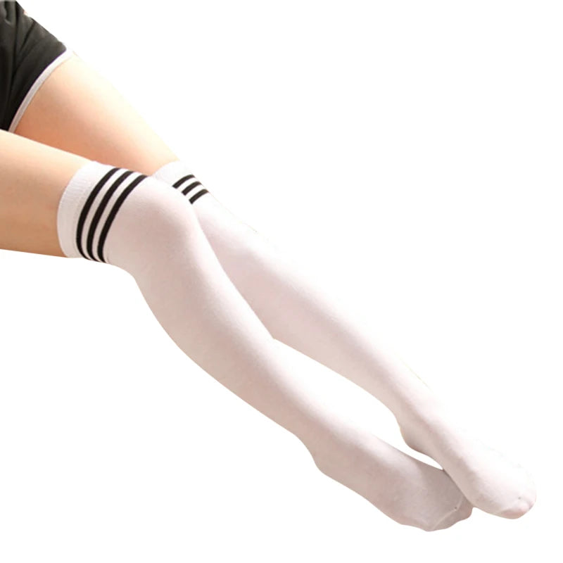 Stockings 
Thigh High Socks Striped Women Sexy Long Stockings Female Over Knee Socks Nylon Women's Leg Warmers