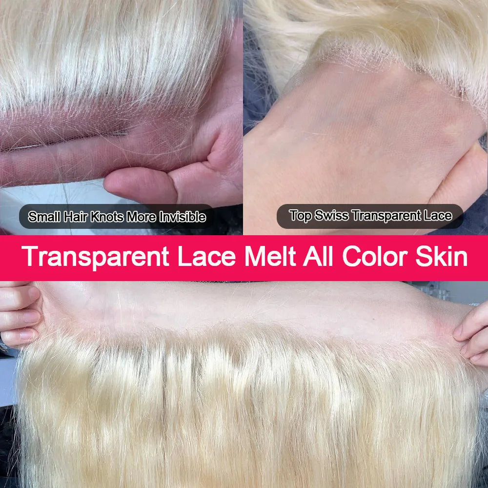 Hair Extensions and Wigs
Honey Blonde 613 Lace Frontal Only 13x6 Straight Lace Frontal - Pre Plucked With Baby Hair 150% Density Brzilian Remy Human Hair