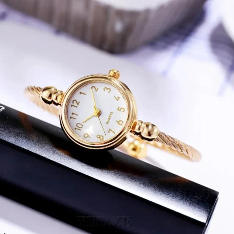 Women Watch Bracelet Watch Small Gold Bangle Women Watches Stainless Steel Retro Ladies Quartz Wristwatch Clock Dress Watch Relógio