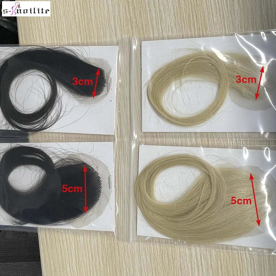 Hair Extensions and Wigs
S-noilite 8Inch Lace Hair Patch Hair Toppers Hand Crochet Natural Human Hair Replacement Capillary Prothesis Invisible Hairpiece