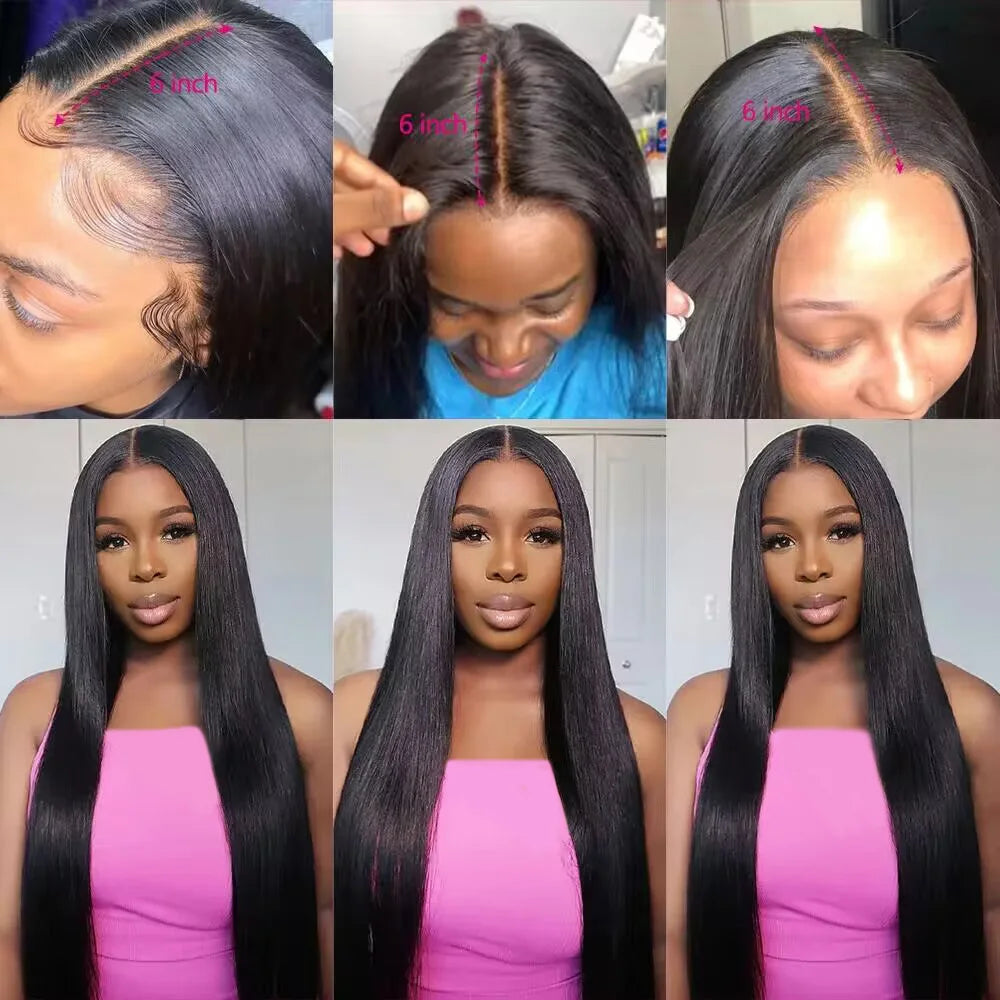 Hair Extensions and Wigs
Queenlike 30inch Straight Human Hair Bundles With Closure Brazilian Raw Hair Weave Bundles With 2x6 Deep Kim Closure and Bundles