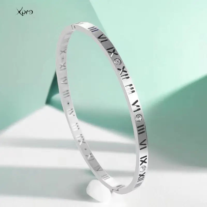 Bracelets Luxury Woman Xpro Roman Numerals Bracelet For Women Stainless Steel Jewelry Accessories Luxury Bracelet Women Fashion