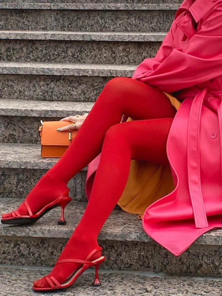 Tights 
New Red Pantyhose Female Year Red Socks Tights Women Stockings Slim Lingerie Anti-hook Silk Velvet Wedding Bride's Leggings ##