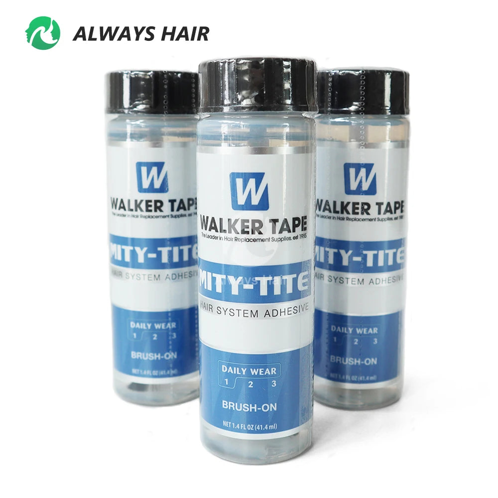 Hair Extensions and Wigs
0.5oz 1.4oz MITY-TITE Most Popular Liquid Adhesive For Touch- ups Hair System Walker Toupee Hair Lace Wig Glue Brush On