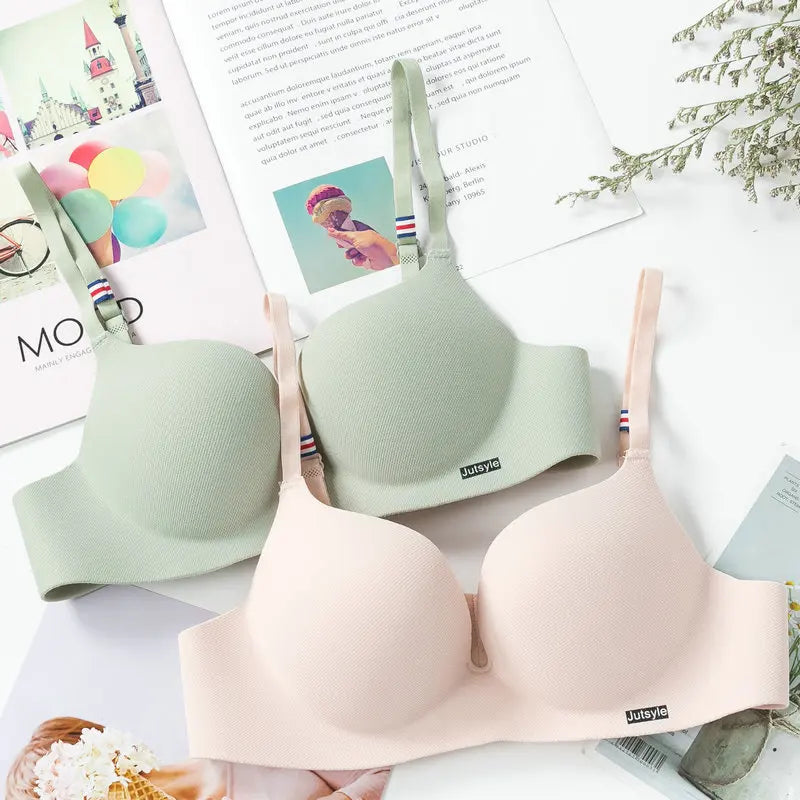 bras
Ice Silk Bra For Women Sexy Seamless Bralettle Gather Push Up Lingerie Wireless One Piece AB Cup Adjust Straps Candy Color Bras