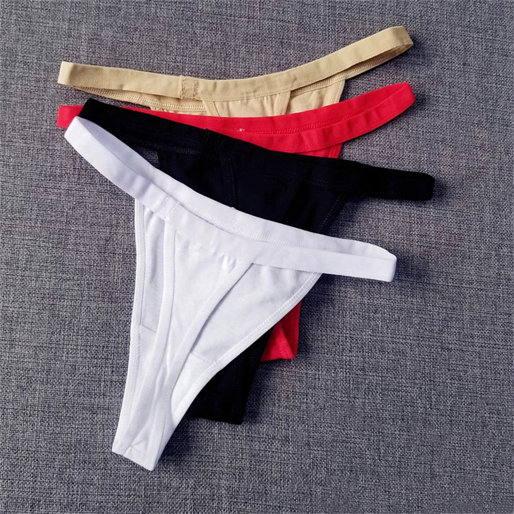 Panties
3 Pcs Underwear Women Cotton Thong Sexy T-back Pantys Femme Underpants Seamless Lingerie Lady Briefs