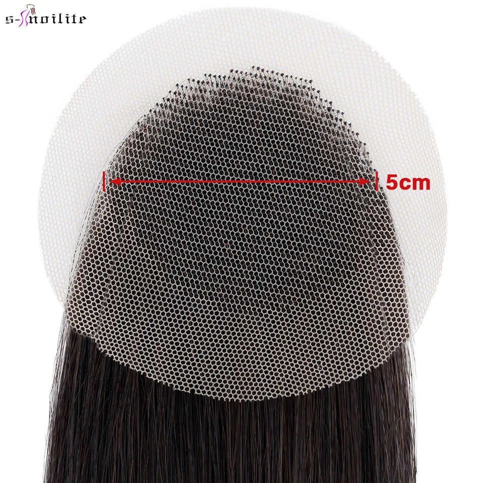 Hair Extensions and Wigs
S-noilite 8Inch Lace Hair Patch Hair Toppers Hand Crochet Natural Human Hair Replacement Capillary Prothesis Invisible Hairpiece