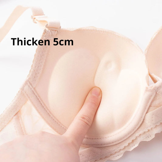 bras
Thickened Underwear, Bra, Gathered, Super Thick 5cm, Small Chest, Flat Chest, Aa Cup, Female Display, Large Bra 8cm Lace