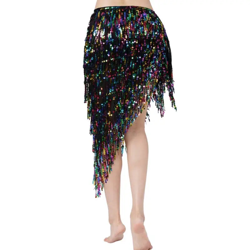 dancers  
Triangle Sequins Bellydance Skirt Belly Dance Long Tassel Hip Scarf Festival Outfits Women Dance Wear Accessories Dancing Belt