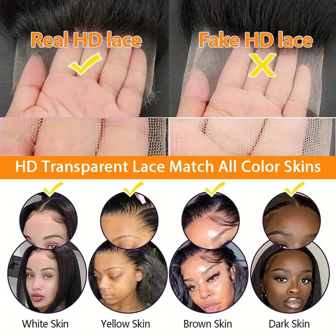 Hair Extensions and Wigs
Straight 13x4 HD Transparent Lace Front Wig 30 40 Inch 13x6 Lace Frontal Wigs Human Hair 250 Density Cheap Wig On Sale Clearance