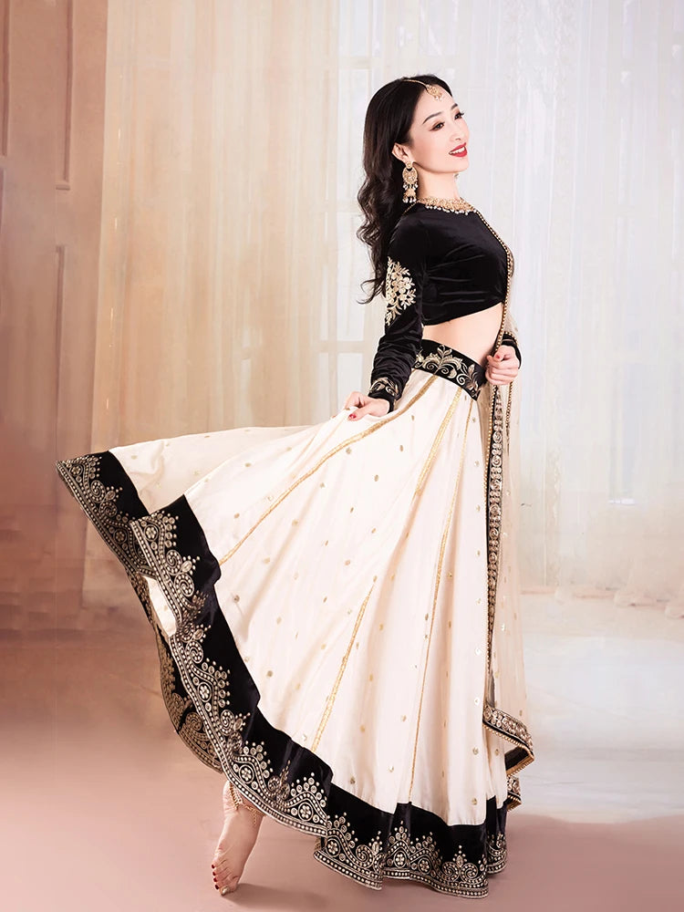 India and Pakistan Clothing 
India Clothing Sarees For Performance Woman  Lehenga Choli Black Belly Dancing Dress Nepal Pakistan Embroideried Lady Dress