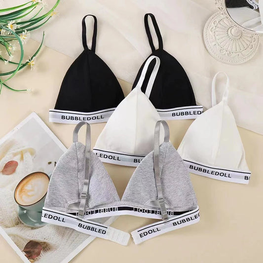 bras
Sexy Women Bra Wire Free Brassiere Push Up Lingerie French Triangle Cup Bra Underwear Thread Top Female Intimates Bralette With