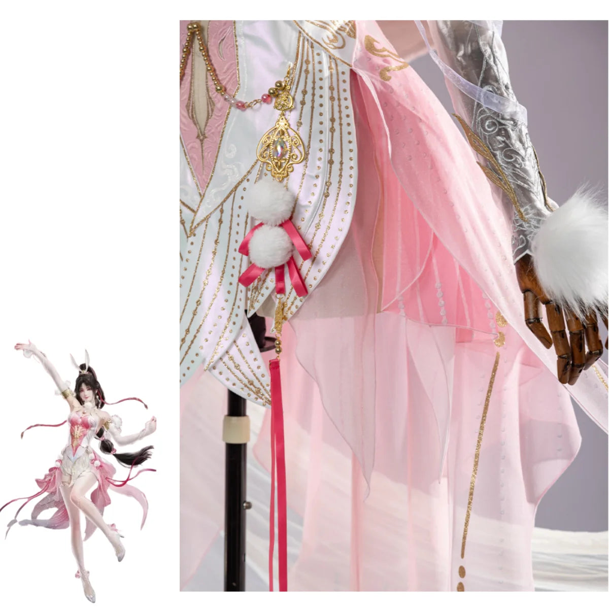 Exotic 
Game Naraka: Bladepoint Kurumi Hu Tao Cosplay Costume Chinese Style Pink Hanfu Dress Wig Woman Sexy Traditional Festival Suit