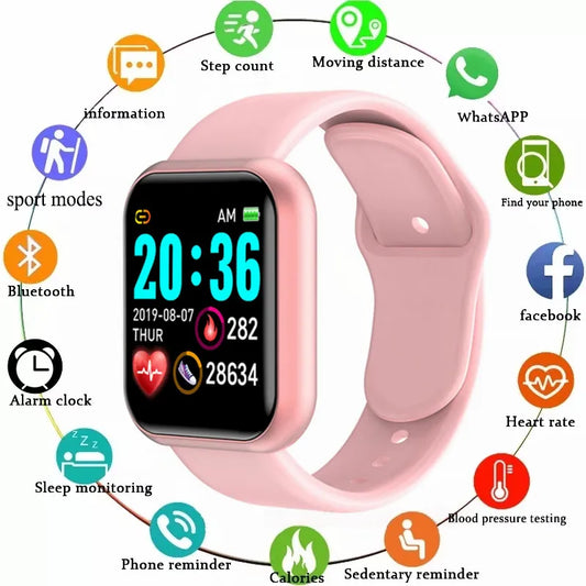 Women Watch Multifunctional Smart Watch Men Women Bluetooth Connected Phone Music Fitness Sports Bracelet Sleep Monitor Y68 Smartwatch D20