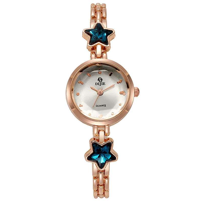 Women Watch Blue Lucky Star Ladies Watch Korea Style Female Students Wristwatches Fashion Women Elegant Bracelet Relojes Mujer Relógio