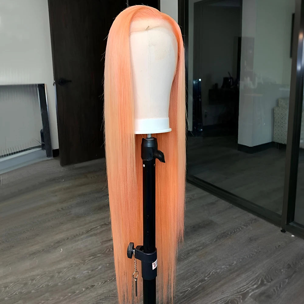 Hair Extensions and Wigs
Light Orange Synthetic Lace Front Wig Long Straight Hair Natural Hairline Glueless Wigs For Women Daily Wear Cosplay Orange Wigs