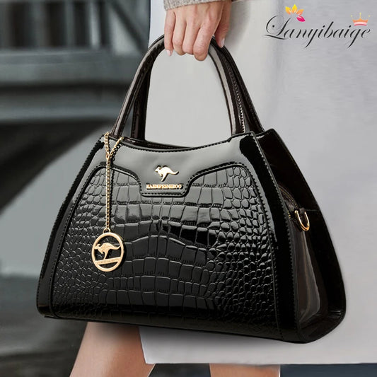 Handbags 2 layer Large Capacity Tote Bag Luxury Handbags Women Bags Designer Crocodile Pattern Ladies Boston Shoulder Bag High Quality