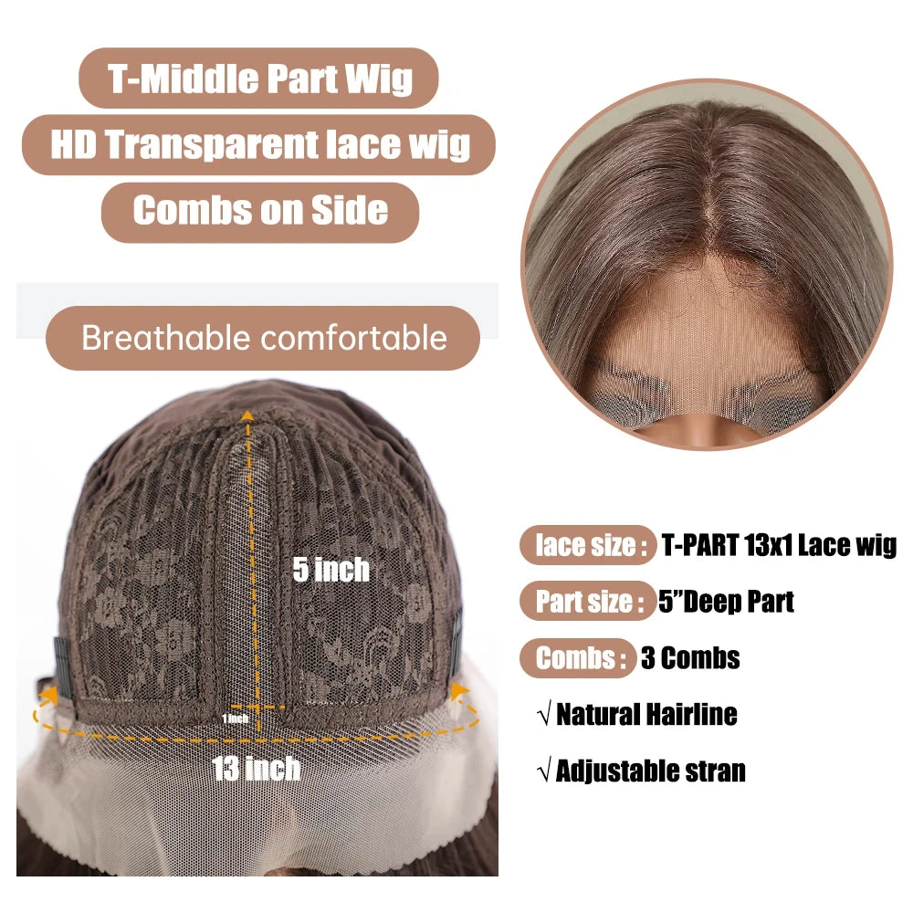 Hair Extensions and Wigs
Short Blonde Brown Lace Frontal Synthetic Wig Simulation of Human Hair 13x4 Straight Bob Wig Cosplay Use Daily Wigs For Women