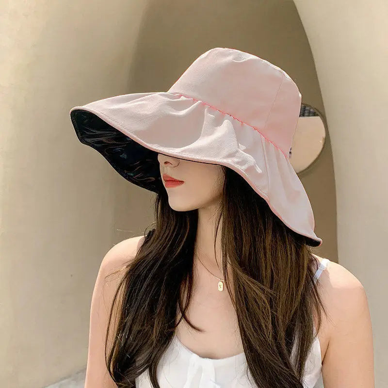 Hat  New Fashion Sunscreen Sun Hat Women Summer Face Cover Veratile UV Protection Fisherman Hat Goes With Luxury Elegant Hat