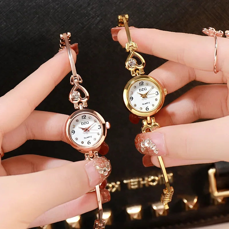 Women Watch Fashion Women Heart Bracelet Watch Rose Gold Quartz Watch Wristwatch Women Dress Casual Bracelet Watches Relogios Feminino