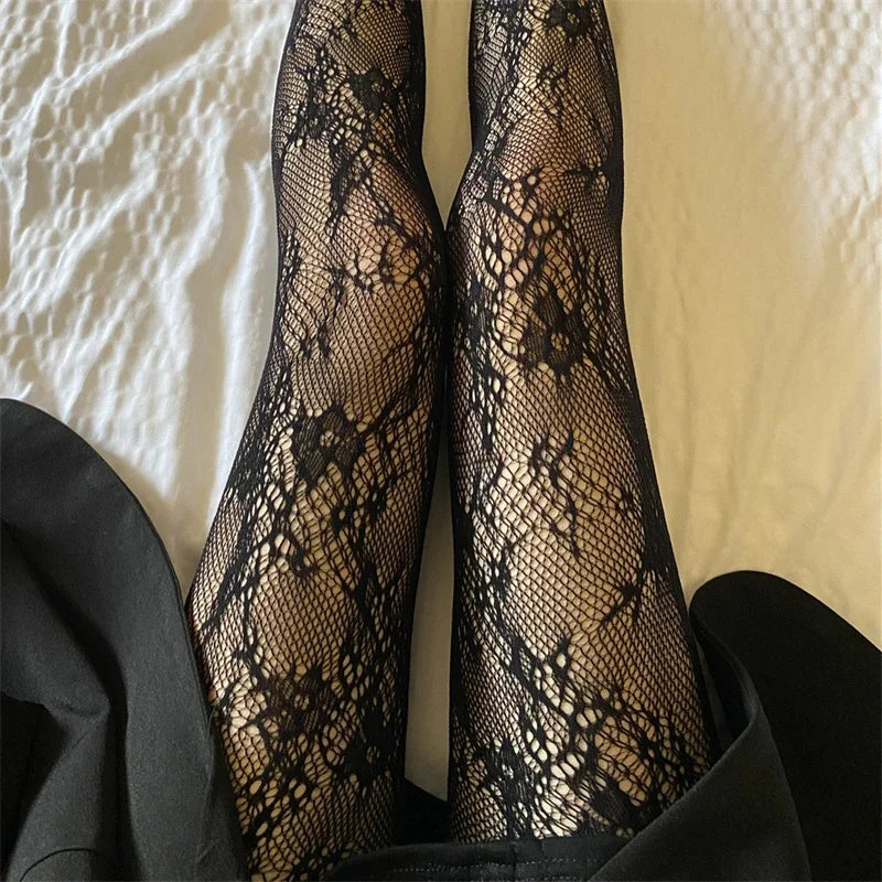 Tights 
Women Rattan Sexy Stockings Club Party Anti-Snagging Flowers Tights Calcetines Fish Net Stocking Fishnet Mesh Lace Pantyhoses