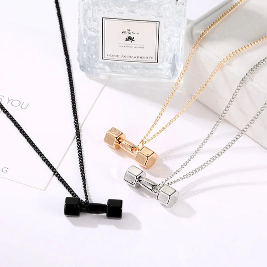 Necklaces Women New INS Style Dumbbell Geometry Pendant Choker Necklace Chain For Women And Men Fashion Punk Party Jewelry Gifts