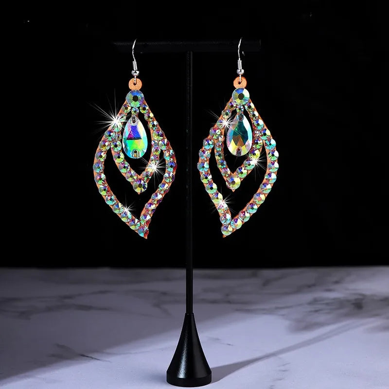 dancers  
Belly Dance Earrings Bling Handmade Crystal Jewelry Anti-allergy Show Costume Accessory Luxury Quality Silver Rhinestone New