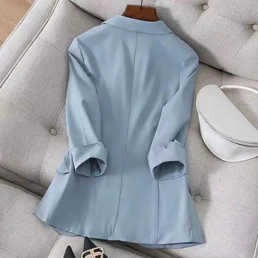 Plus Size Suit Jacket Women's New in Coats Temperament Slim Fit Top Female Clothing Solid Color Outwears 2024 Spring Summer