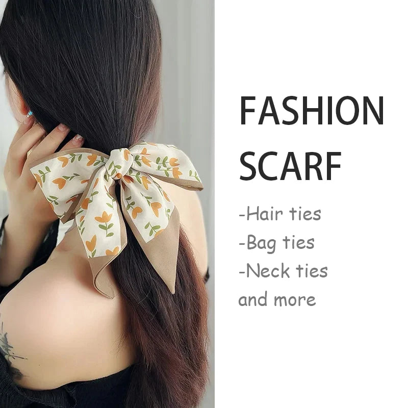 High Quality 2-6pcs/set Series Silk Satin Scarf Women Cloth Hair Bands Headdress Accessories Lady Scarves Ribbon Neck Ties for Bag Handle