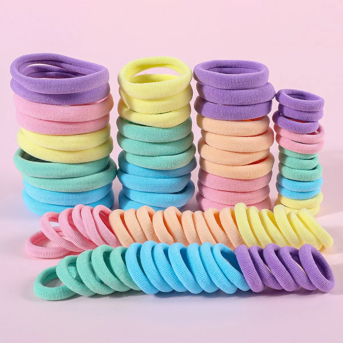 Elegant Look 80Pcs Women Girls Elastic Hair Bands Set Mother & Daughter Rubber Bands Sets 5cm 4cm 2.5cm Headband Scrunchie Hair Accessories