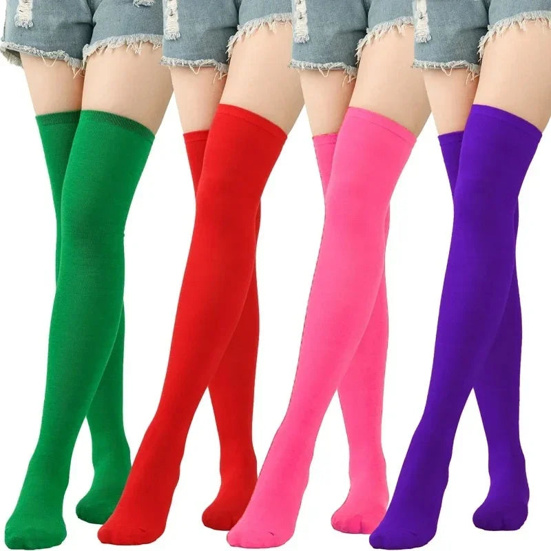 Stockings 
Sexy Colorful Long Socks for Women Over Knee Lolita Thigh High Over The Knee Stockings Y2K Lolita Ladies Girls Warm Knee Socks