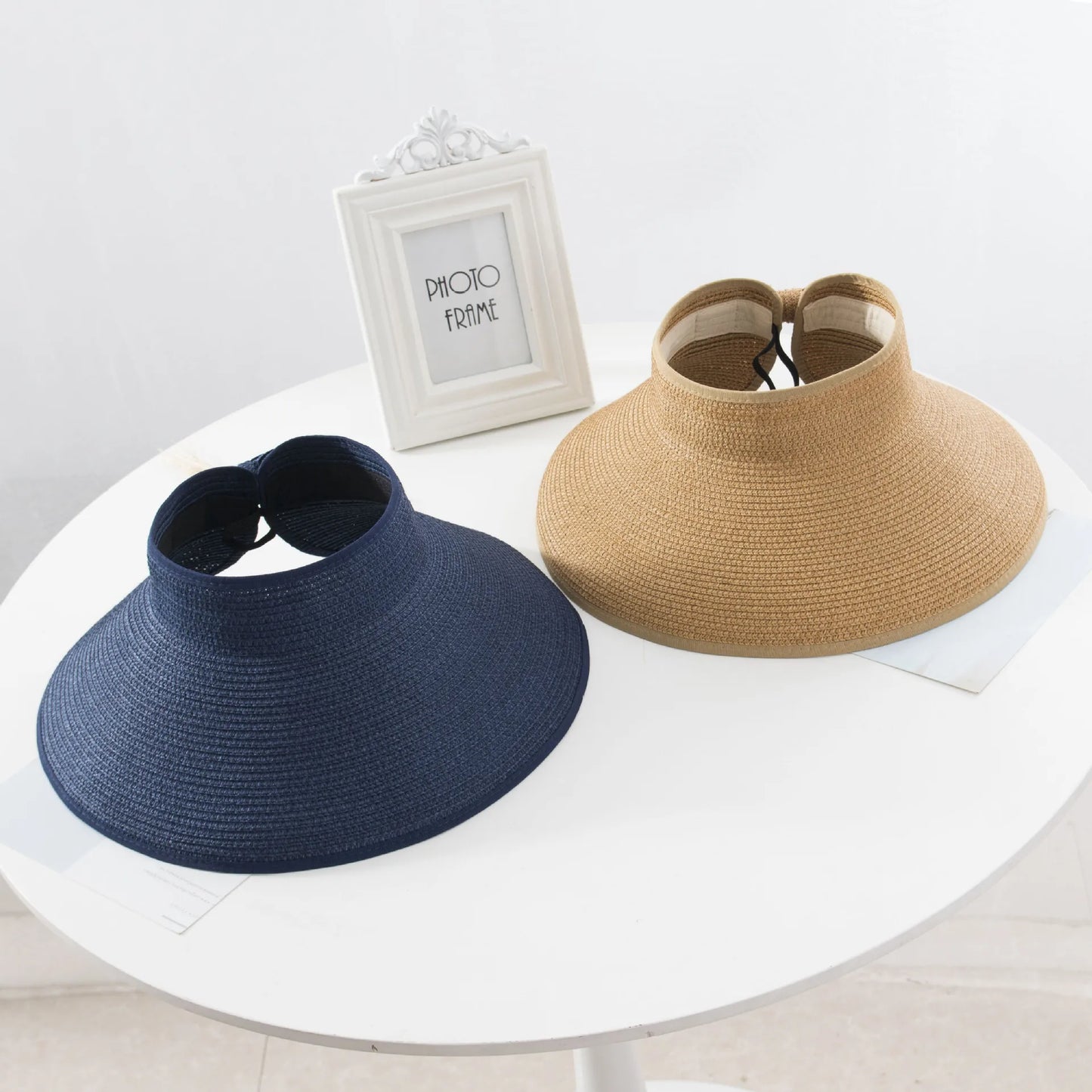 Hat Summer Folding Empty Top Hat Straw Hat Sun Hat Beach Hat UV Protective Sunshade Sun Hat Panama Women's Straw Hat