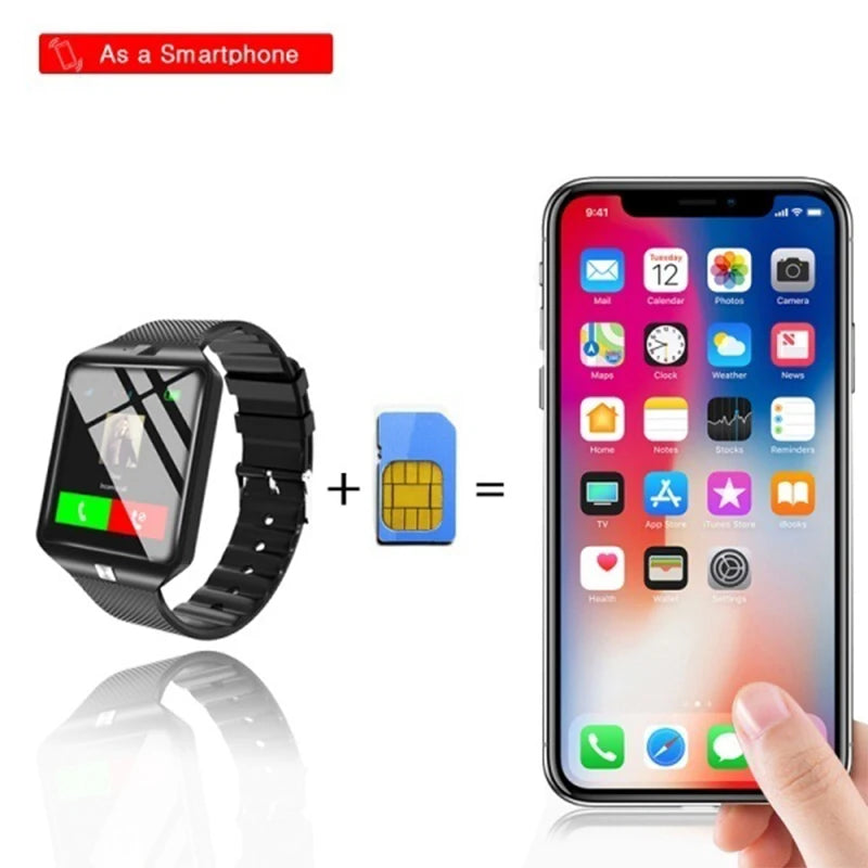 Women Watch Smart Watch Men Women With SIM TF Card Slot Bluetooth Camera SmartWatch Information Watches Push Music Play For Android IOS