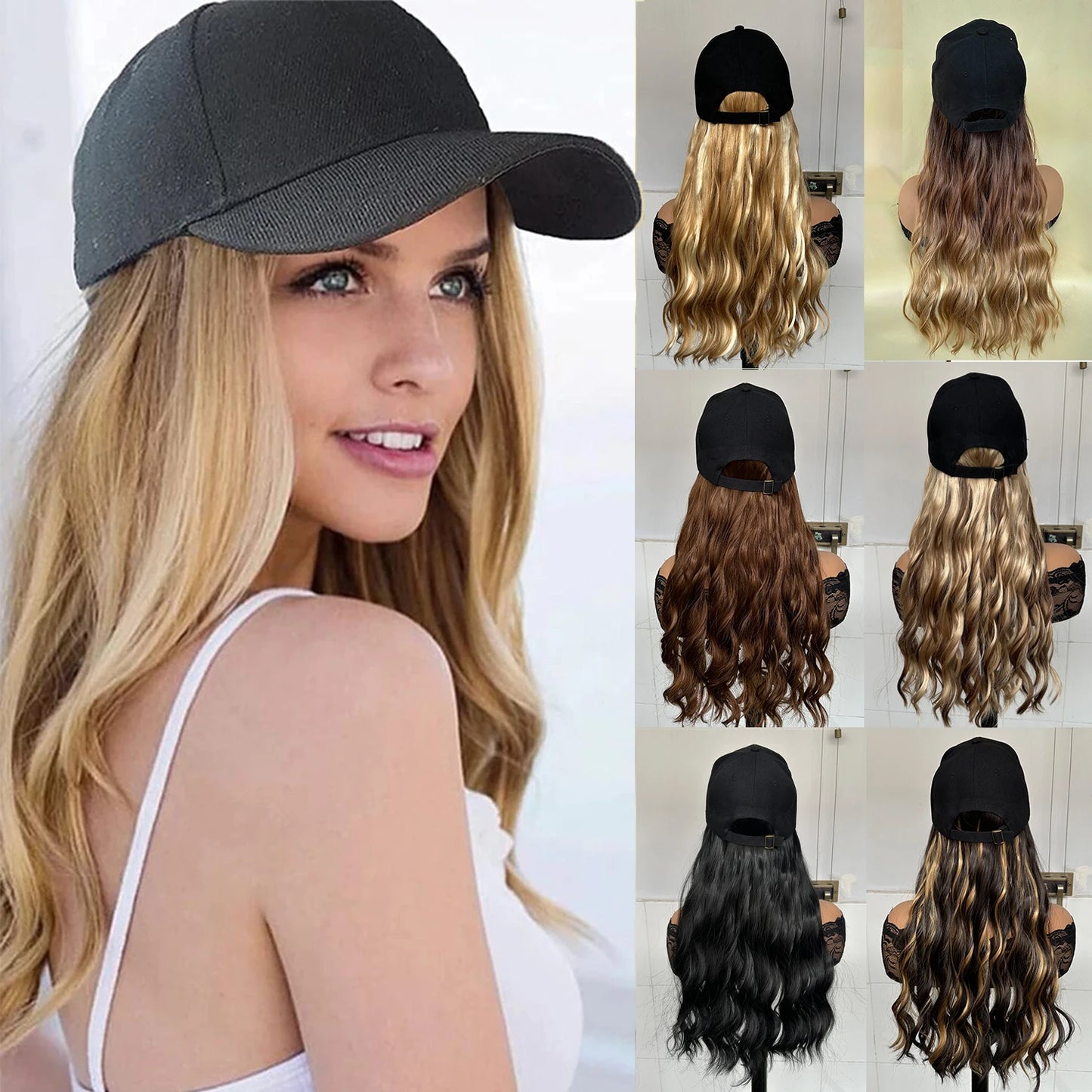 Hair Extensions and Wigs
Baseball Hat Hooded Wig Hat Wig Wavy Curl Wig Synthetic Wig Beginners Friendly Heat Resistant Natural Looking For Daily Use