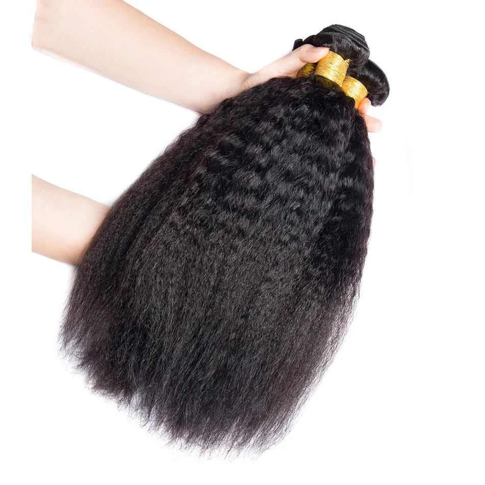 Hair Extensions and Wigs
Kinky Straight Bundles Human Hair 1 3 4 Bundles Coarse Yaki Weave Human Hair Bundles Original 100% Human Hair Extensions Sale