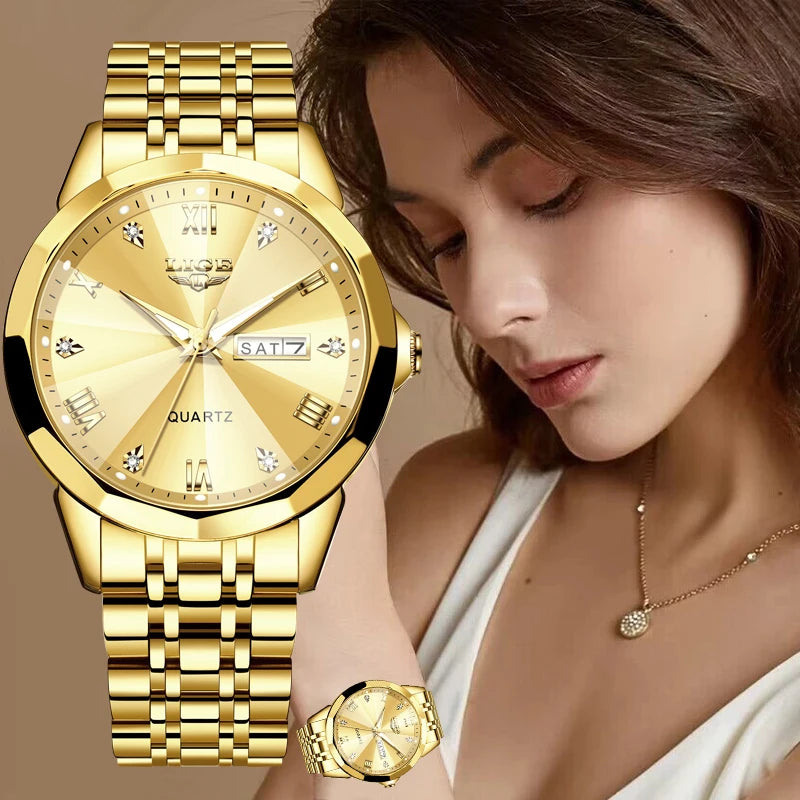 Women Watch LIGE New Fashion Women Watch Casual Waterproof Sport Women Quartz Wristwatches Top Brand Luxury Week Date Design Watch For Women