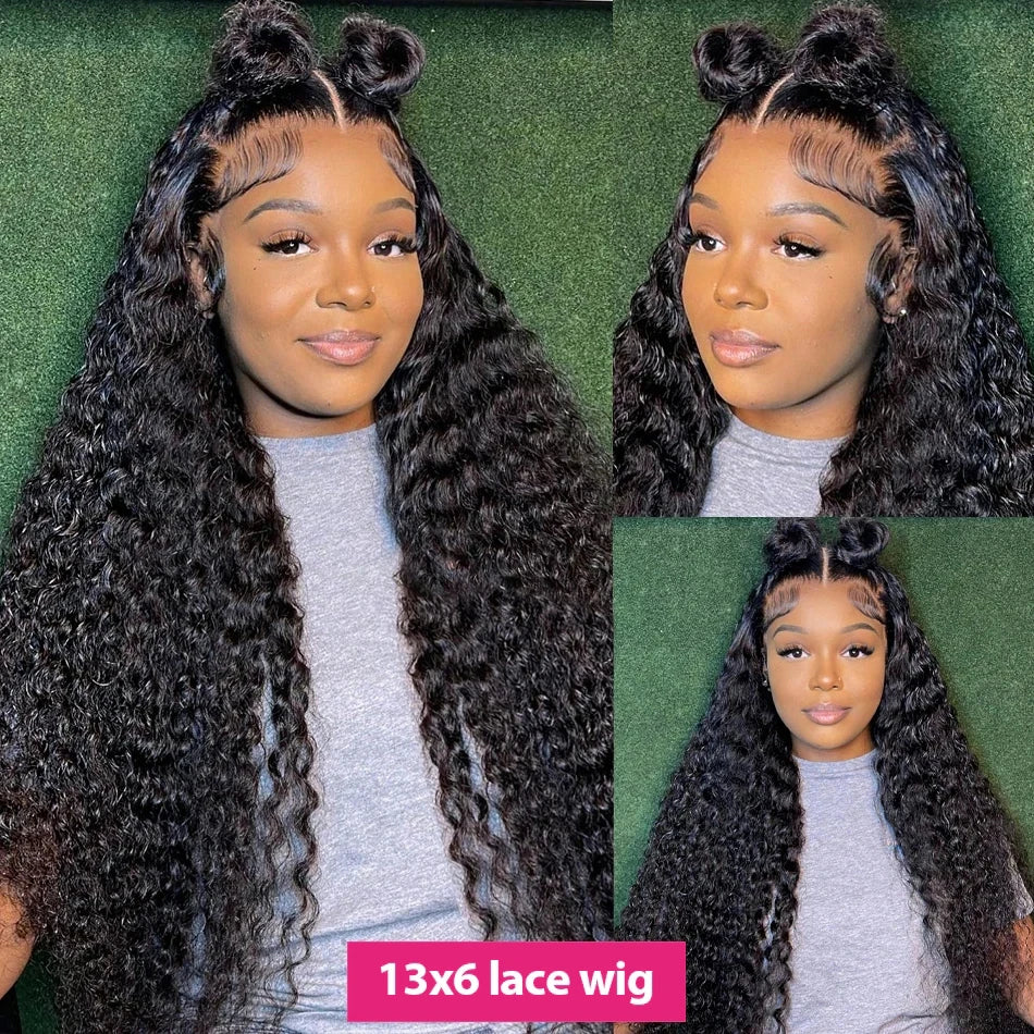 Hair Extensions and Wigs
250% Deep Wave 13x6 HD Lace Frontal Wig Brazilian Curly Human Hair Wigs For Women Lace Front Human Hair Wig Pre Plucked 34 Inch