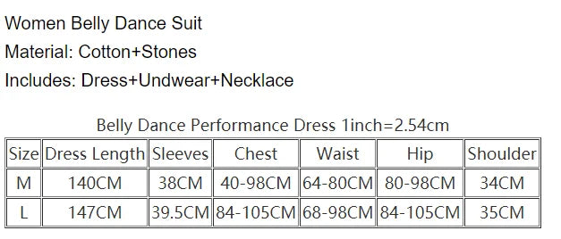 dancers  
Belly Dance Performance Dresses for Women Bellydancing Competition Clothes Set Female Oriental Dance Practice Clothing Dress M,L