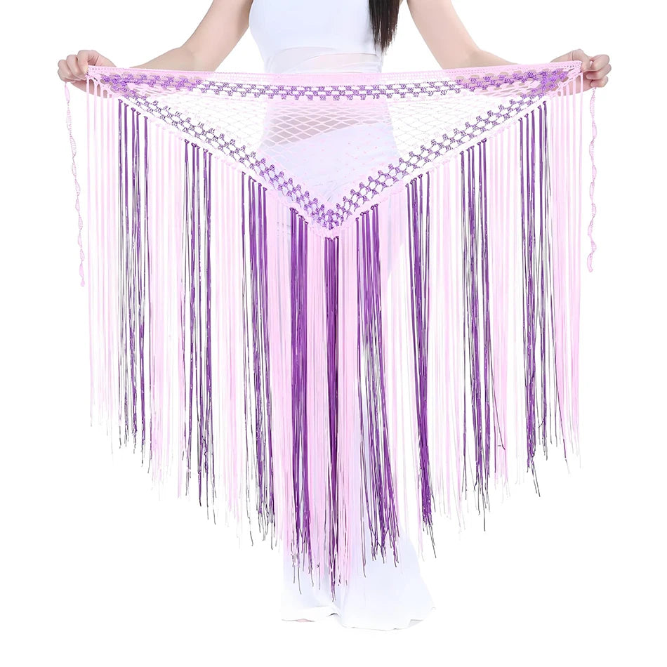 dancers  
Two-Color Argentine Style Triangle Scarf Shawl Belly Dance Costume Belly Dance Waist Chain Belly Dance Hip Scarf Mermaid