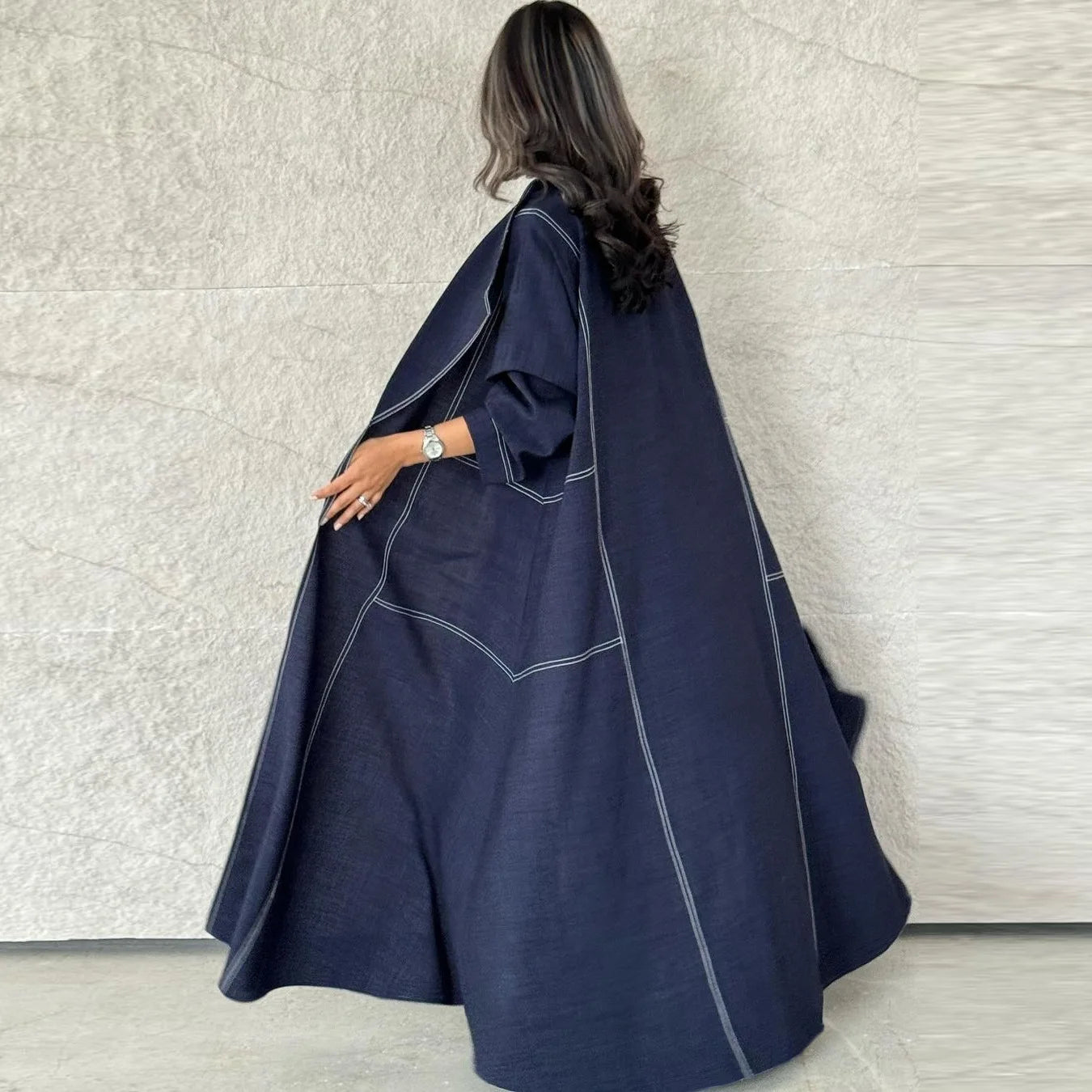 Denim Coat Open Kimono Abaya Dubai Muslim Dress Cardigan for Women Kaftan Modest Islam Robe Musulmane Jalabiya Kebaya Djellaba