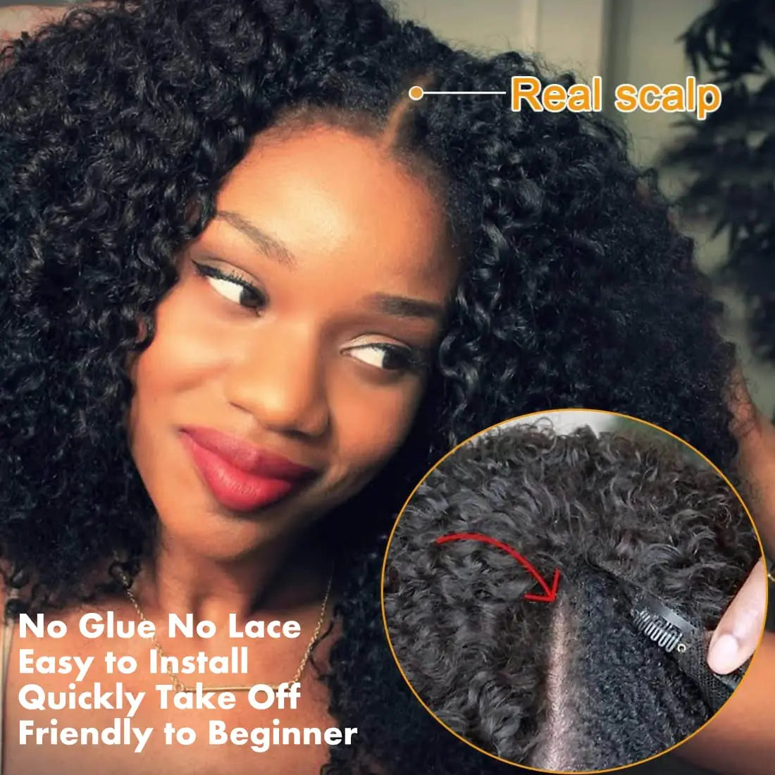 Hair Extensions and Wigs
Kinky Curly V Part Bob Wig Human Hair No Leave Out Glueless Wigs Vpart Human Hair Pre Plucked Upgrade U part Wigs Human Hair