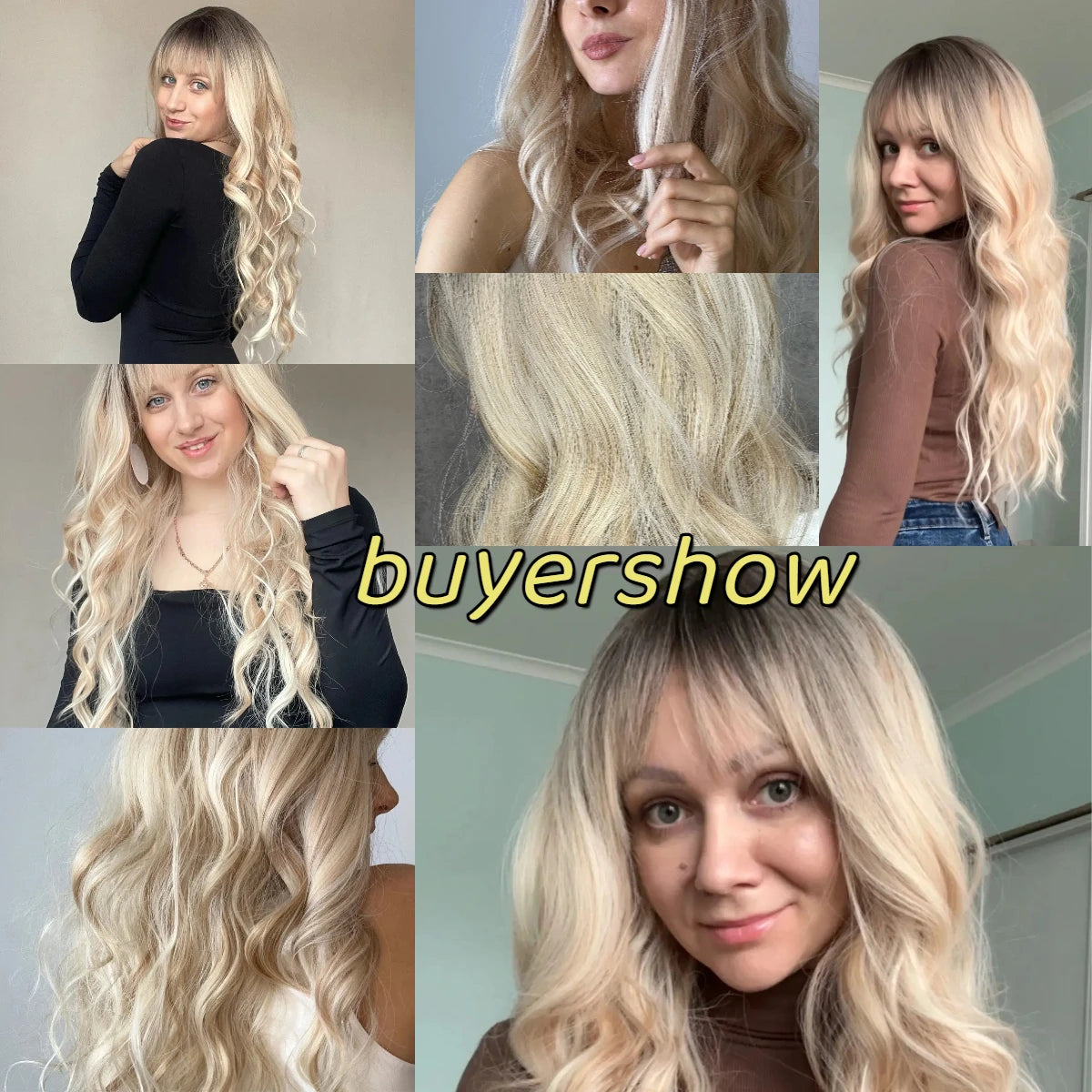 Hair Extensions and Wigs
Emmor Long Wavy Blonde Synthetic Wigs Ombre Brown Daily Natural Hair Wigs With Bangs Cosplay Party for Women Heat Resistant Hair