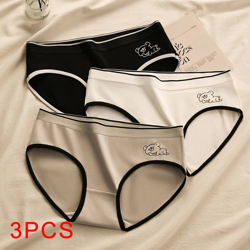 Panties
3PCS Soft Briefs Comfortable Sexy Mid-rise Lingerie for Ladies Sports Panty Women Underwears Intimate Underwear Women's Panties