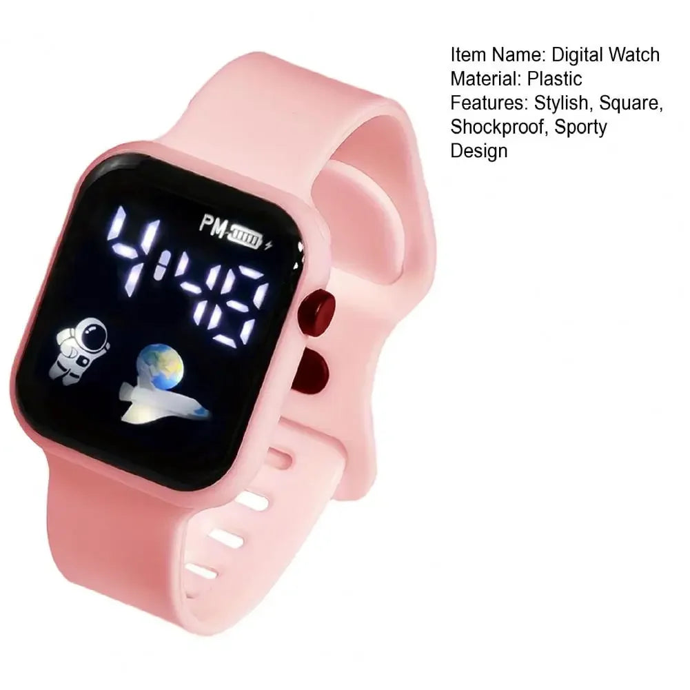 Women Watch Led Children's Watch Sport Digital Watches Spaceman Silicone Strap Waterproof Electronic Wristwatch for Boys Girls Gift 손목시계