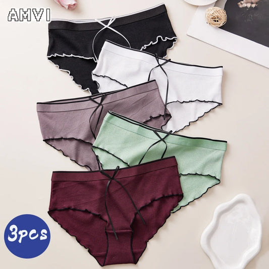 Panties
Seamless Triangle Midriff Women's Underwear,european And American Style,sexy Panties,cute Girls Triangle Pants,3pcs Per Package