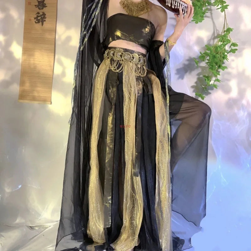 Exotic 
Dunhuang flying ancient style Hanfu female exotic Indian dance performance clothes Chinese wind dance costumes